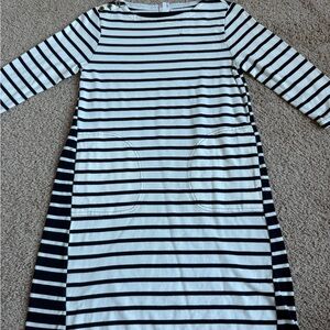 Crewcuts Girls Navy & White Striped Dress | Size 14 | Long Sleeve Cotton